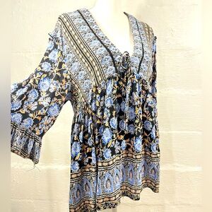 ROSE & THYME FLORAL BOHO TOP (243)